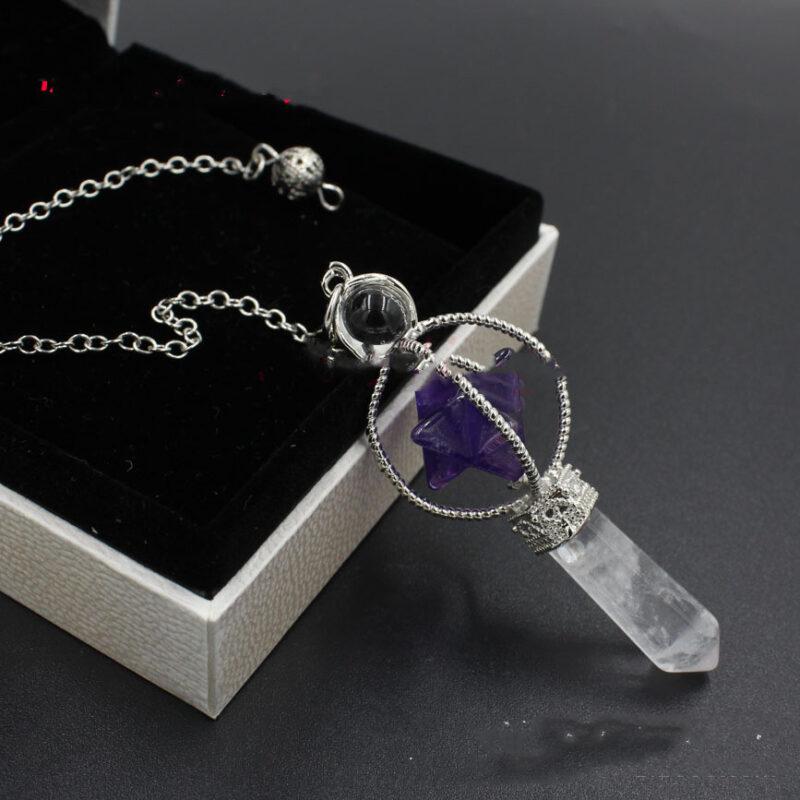 Natural Gemstones Merkaba Pendulum Healing Crystal - Gemstal