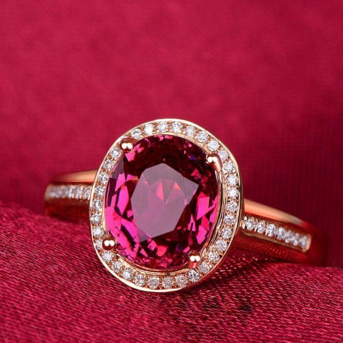 Red Crystal Ruby Gemstones Diamonds Rings - Gemstal