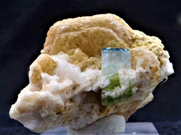 Greenish And Blu Ribban Tourmalin Crystal Mineral Specimen Astak Nala Pak