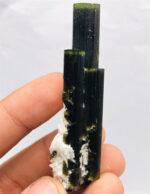 129 CT Bi Colour Green Cap Tourmaline Crystals W/Feldspar Specimen Astak Nala PK